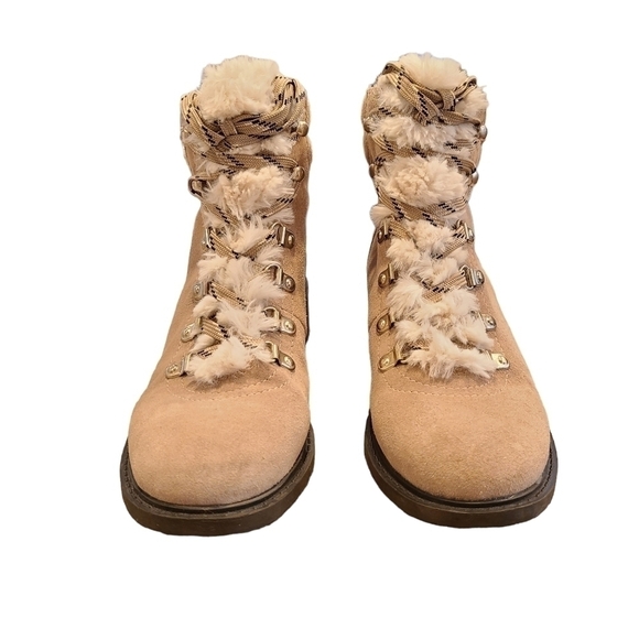 Sam Edelman Suede Lace-up Boots with Faux Fur Detail, Size 7 - Picture 4 of 14